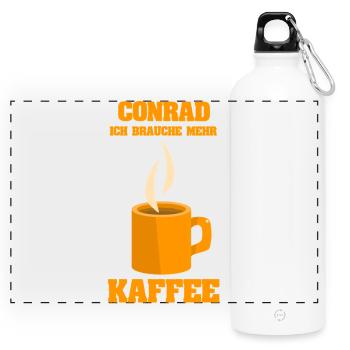 Cafe Conrad - Panoramic Drinks Bottle with Carabiner 750 ml - white - Front