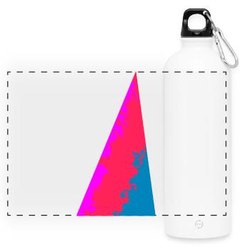 Solid Colors, Abstract, Geometric Colors - Panoramic Drinks Bottle with Carabiner 750 ml - white - Front