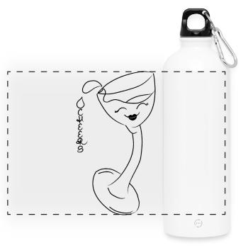 Cheers! - Panoramic Drinks Bottle with Carabiner 750 ml - white - Front