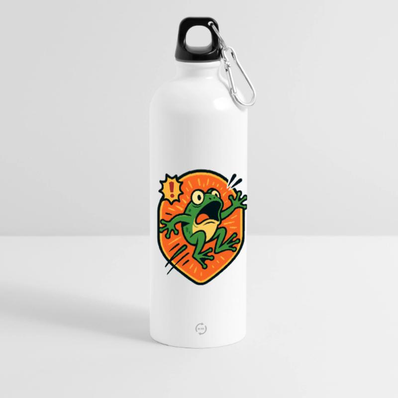 Panikfrosch-Abzeichen Panorama Trinkflasche mit Karabiner 750 ml