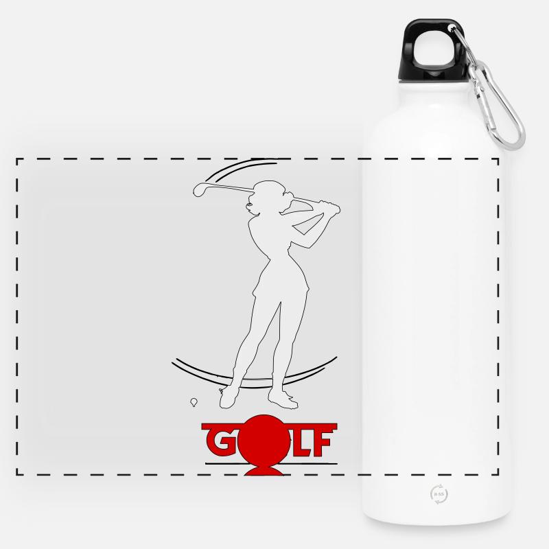 Retro golfer - Panoramic Drinks Bottle with Carabiner 750 ml - white
