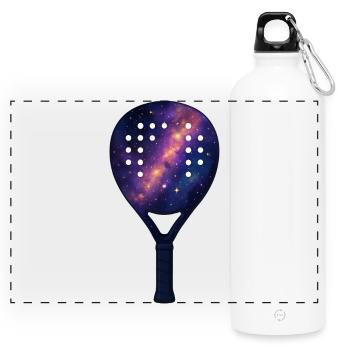 Padel-Racket – Padeliste - Panorama Trinkflasche mit Karabiner 750 ml - Weiß - Vorne