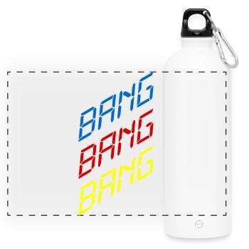 Bang Bang Bang – Fête, musique et ambiance de club - Gourde panoramique avec mousqueton 750 ml - blanc - Devant