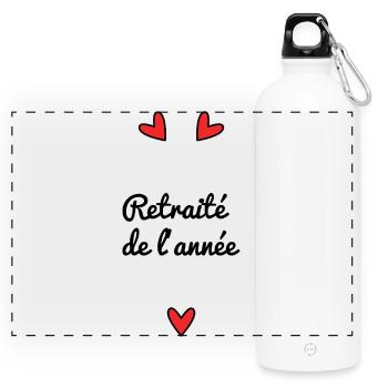 RETREAT OF THE YEAR - Panoramic Drinks Bottle with Carabiner 750 ml - white - Front