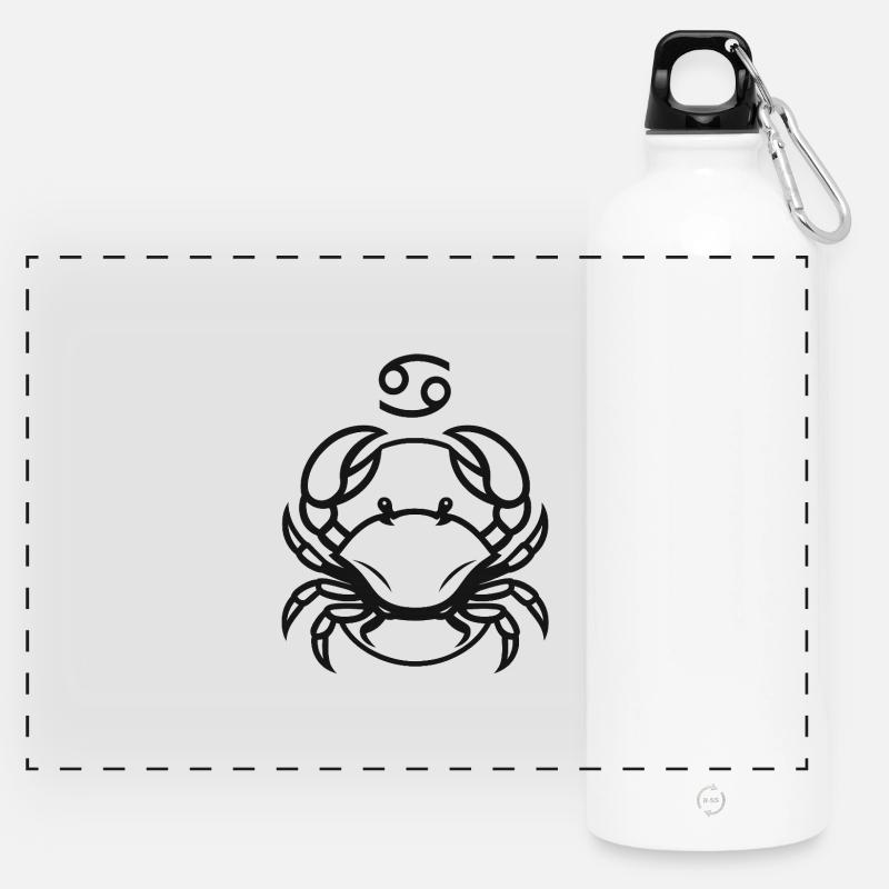 Zodiac sign Cancer - Panoramic Drinks Bottle with Carabiner 750 ml - white