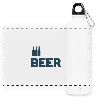 Beer Lovers - Panoramic Drinks Bottle with Carabiner 750 ml - white - Front