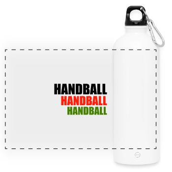 Trio de handball en lettres rouge-vert - Gourde panoramique avec mousqueton 750 ml - blanc - Devant