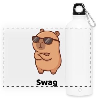 Swag - Panorama Trinkflasche mit Karabiner 750 ml - Weiß - Vorne