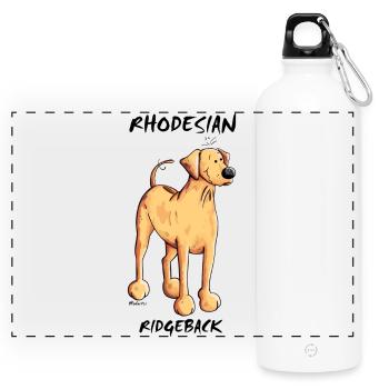 Rhodesian Ridgeback Chien - Gourde panoramique avec mousqueton 750 ml - blanc - Devant