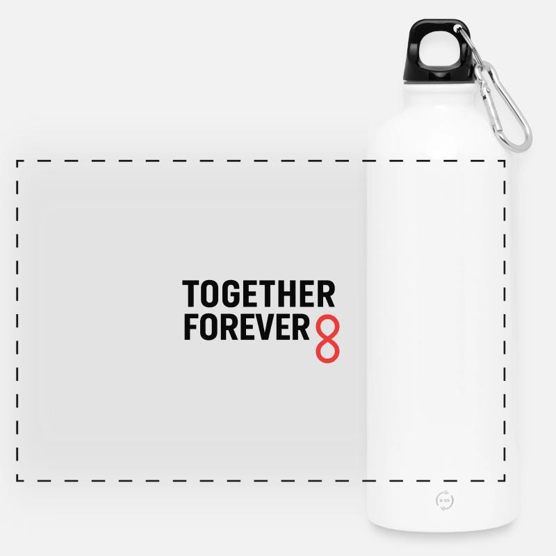 Unity Infinity Connection Design - Panoramic Drinks Bottle with Carabiner 750 ml - white