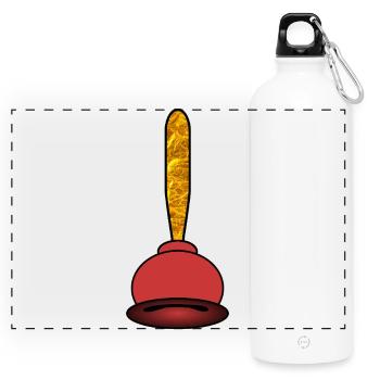 Plombier Golden Suction Bell - Gourde panoramique avec mousqueton 750 ml - blanc - Devant