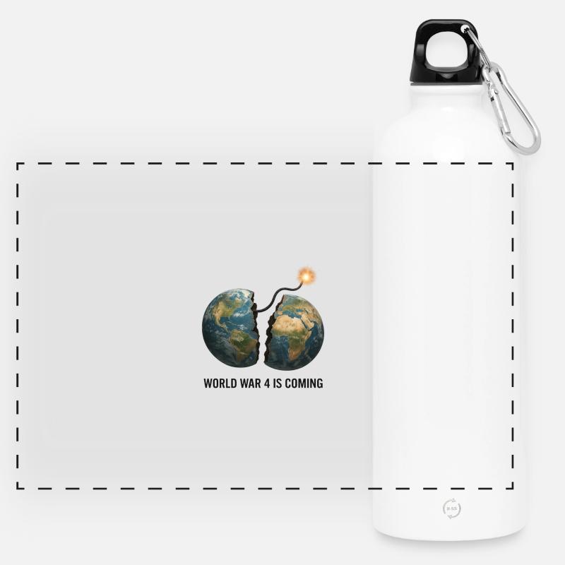 Cracked Earth Fuse: Global Clash - Panoramic Drinks Bottle with Carabiner 750 ml - white