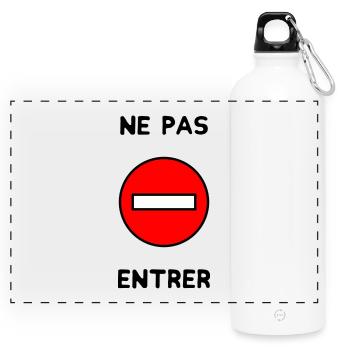 PANNEAU. NE PAS ENTRER. DANGER. HUMOUR. DRÔLE - Gourde panoramique avec mousqueton 750 ml - blanc - Devant