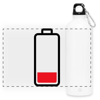 low battery - Panoramic Drinks Bottle with Carabiner 750 ml - white - Front