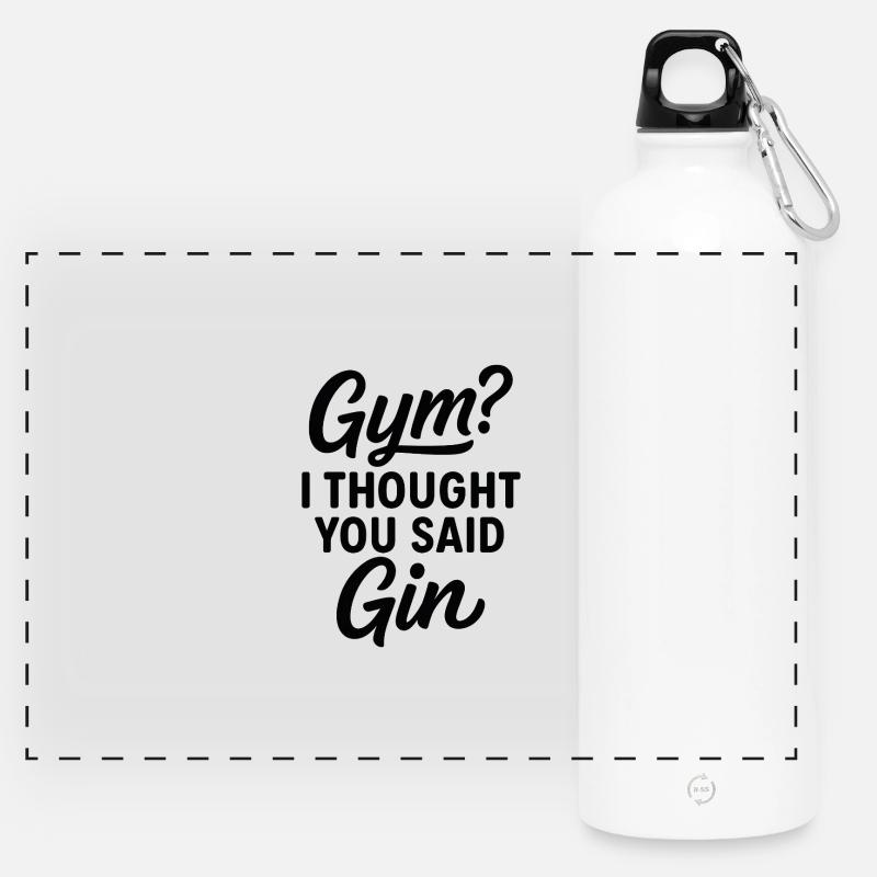 Fitnessstudio? Ich dachte, du hättest Gin gesagt - Panorama Trinkflasche mit Karabiner 750 ml - Weiß