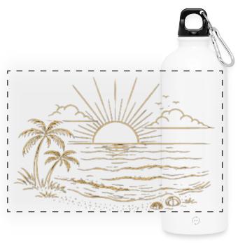 Sunset - Panoramic Drinks Bottle with Carabiner 750 ml - white - Front