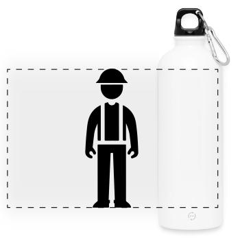 Construction Worker Team Leader - Panoramic Drinks Bottle with Carabiner 750 ml - white - Front