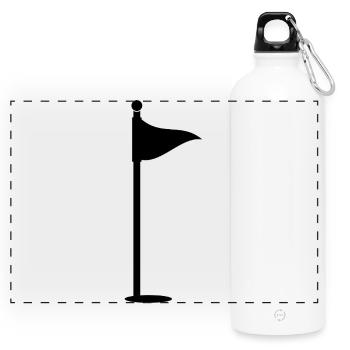 Drapeau de golf - Gourde panoramique avec mousqueton 750 ml - blanc - Devant