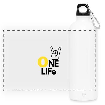 One life - Gourde panoramique avec mousqueton 750 ml - blanc - Devant