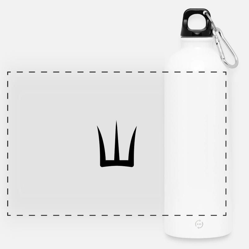 Black Trident - Panoramic Drinks Bottle with Carabiner 750 ml - white