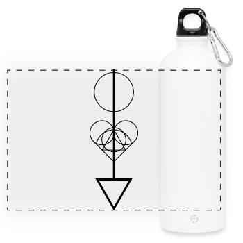 Geometric Arrow - Panoramic Drinks Bottle with Carabiner 750 ml - white - Front
