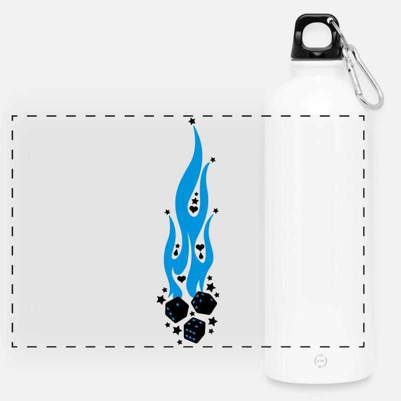 flammen - Panoramic Drinks Bottle with Carabiner 750 ml - white