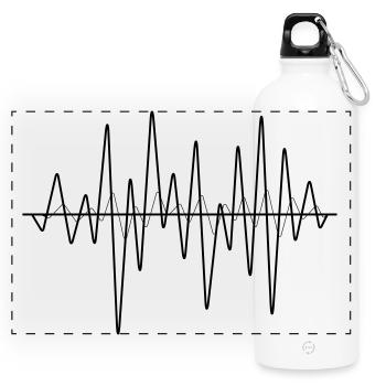ondes sonores - Gourde panoramique avec mousqueton 750 ml - blanc - Devant