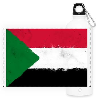 Flag of Sudan - Panoramic Drinks Bottle with Carabiner 750 ml - white - Front