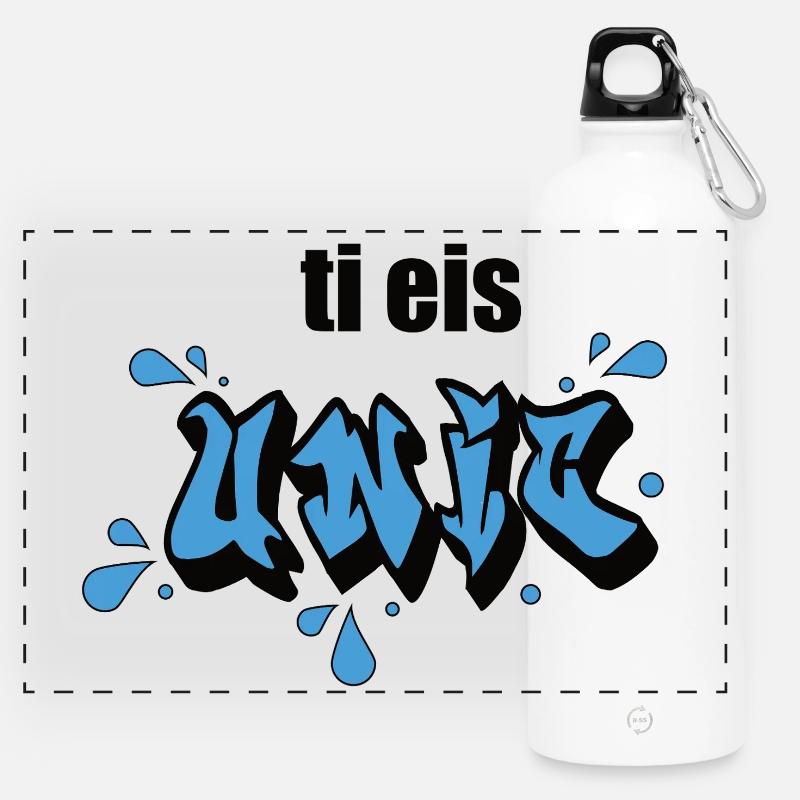 ti eis unic - Panoramic Drinks Bottle with Carabiner 750 ml - white