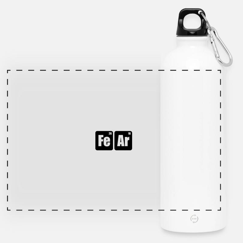 Fear - Panoramic Drinks Bottle with Carabiner 750 ml - white