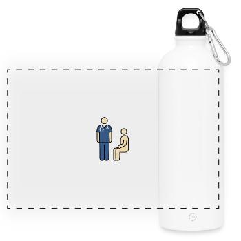 Arzt & Patient | Medizin & Pflege Piktogramm - Panorama Trinkflasche mit Karabiner 750 ml - Weiß - Vorne