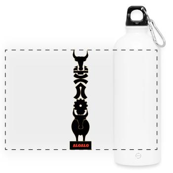 Aloalo symbole culturel de Madagascar - Gourde panoramique avec mousqueton 750 ml - blanc - Devant