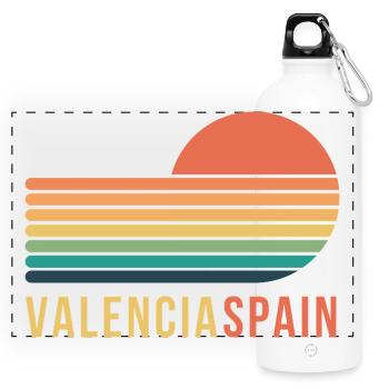 Valencia, Spain - Panoramic Drinks Bottle with Carabiner 750 ml - white - Front
