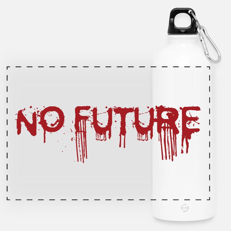 NO FUTURE - Panoramic Drinks Bottle with Carabiner 750 ml - white