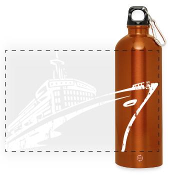 Bateau de croisière Navire de croisière Luxe - Gourde panoramique avec mousqueton 750 ml - orange - Devant
