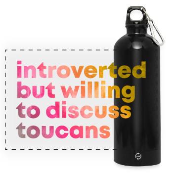 Toucan - Panoramic Drinks Bottle with Carabiner 750 ml - black - Front