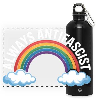 Toujours Antifasciste - Antifa Tee - Gourde panoramique avec mousqueton 750 ml - noir - Devant