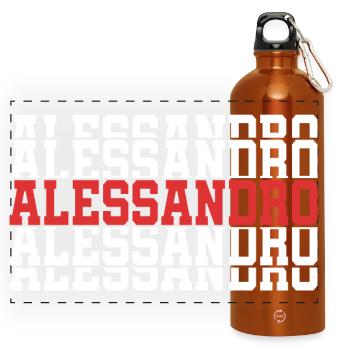 Alessandro t-shirt stacked text gift t-shirt - Panoramic Drinks Bottle with Carabiner 750 ml - burnt orange - Front