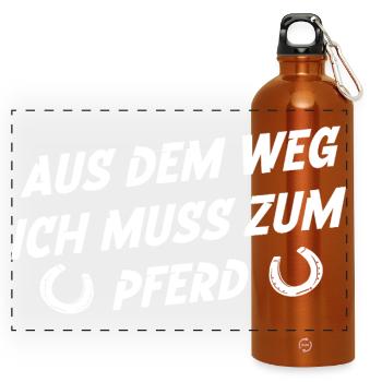 Out of the way, I have to go to the horse - Panoramic Drinks Bottle with Carabiner 750 ml - burnt orange - Front