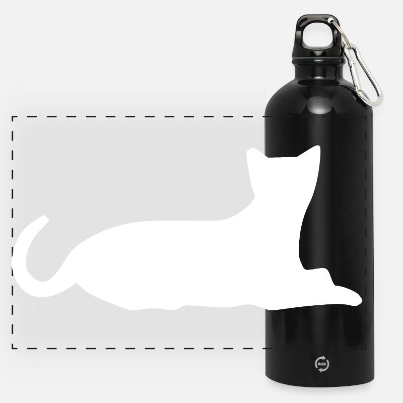 chat chat chat chat chat - Gourde panoramique avec mousqueton 750 ml - noir