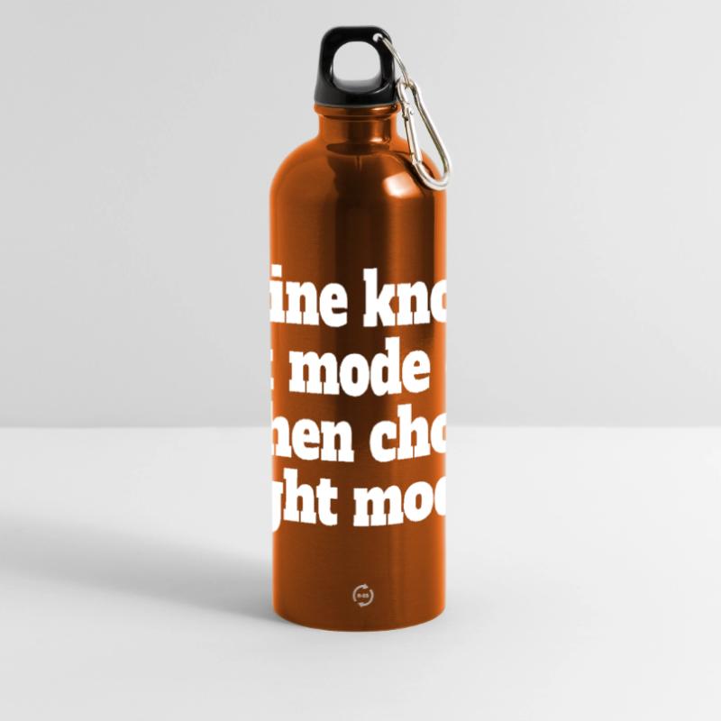 Dark Mode Exists Programmierer IT Nerd Coder Büro Panorama Trinkflasche mit Karabiner 750 ml