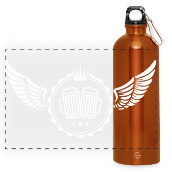 Beer Wing Emblem - Panoramic Drinks Bottle with Carabiner 750 ml - burnt orange - Front