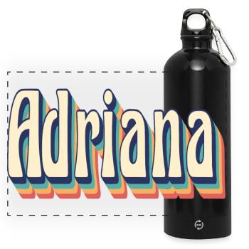 Adriana t-shirt retro vintage t-shirt gift - Panoramic Drinks Bottle with Carabiner 750 ml - black - Front