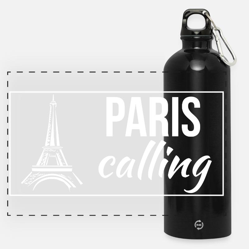 Paris Calling - Panoramic Drinks Bottle with Carabiner 750 ml - black
