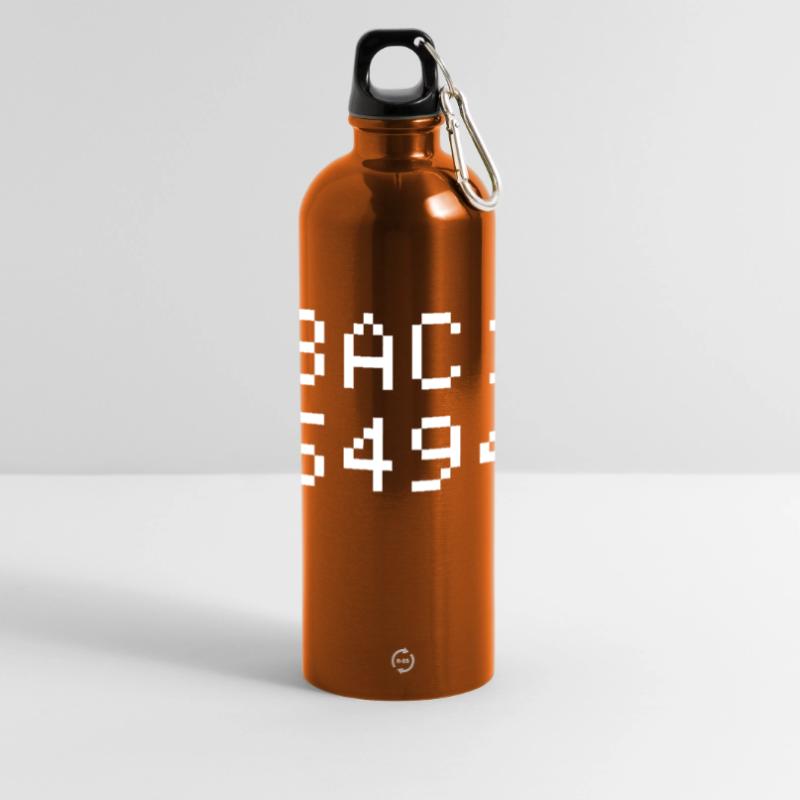 Bacio BAC10 8-bits Esadecimal Code Nerd Pixel Art Gourde panoramique avec mousqueton 750 ml