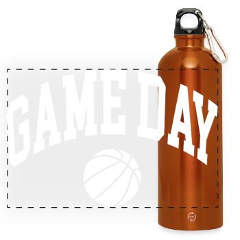 Game Day Basketball Fan - Panoramic Drinks Bottle with Carabiner 750 ml - burnt orange - Front