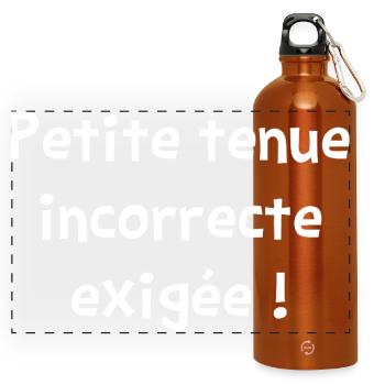 FALSCHES OUTFIT ERFORDERLICH! (Liebe) - Panorama Trinkflasche mit Karabiner 750 ml - Orange - Vorne