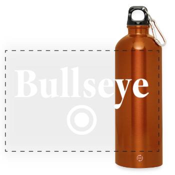 Bullseye Darts Professional Bull's Eye Outfit - Panoramic Drinks Bottle with Carabiner 750 ml - burnt orange - Front