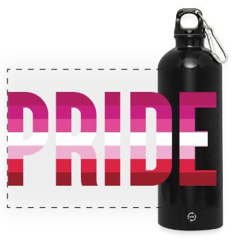 Pride Month LGBT - Lesbian Pride - Panoramic Drinks Bottle with Carabiner 750 ml - black - Front