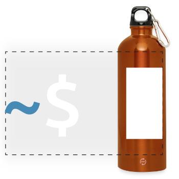 Commande Linux Shell - Gourde panoramique avec mousqueton 750 ml - orange - Devant